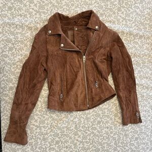 Blank NYC Tan Suede Leather Jacket